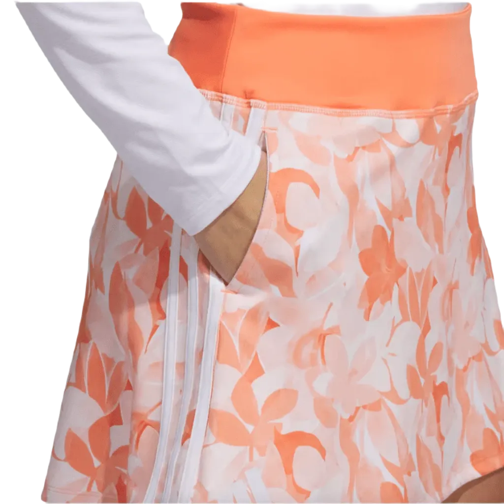 Adidas Orange Floral 15-Inch Golf Skort