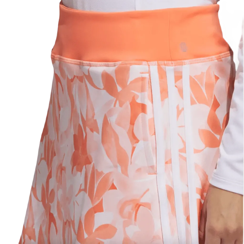 Adidas Orange Floral 15-Inch Golf Skort