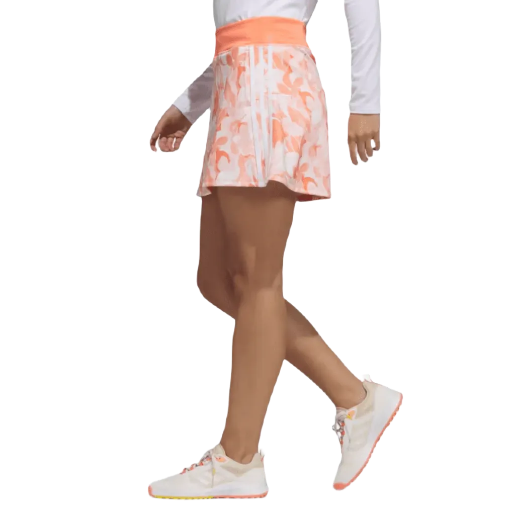 Adidas Orange Floral 15-Inch Golf Skort