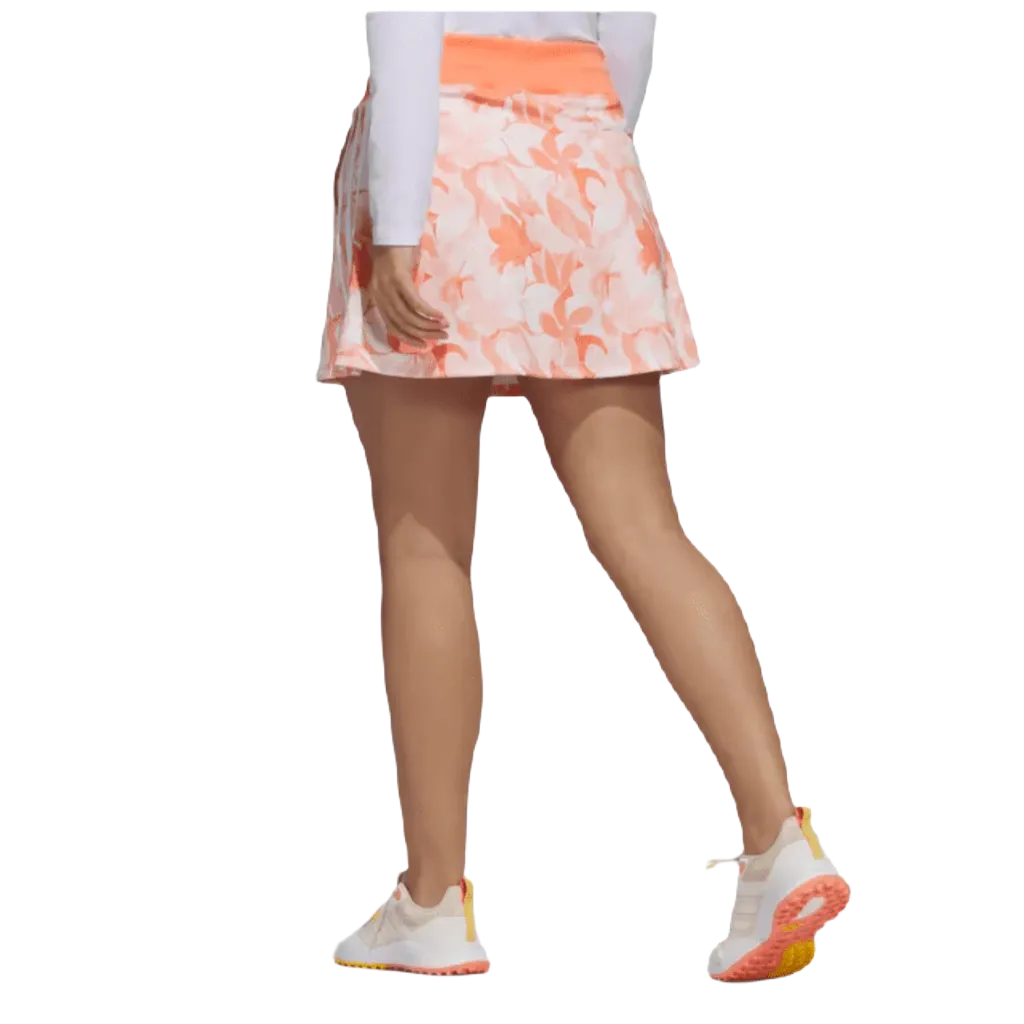 Adidas Orange Floral 15-Inch Golf Skort