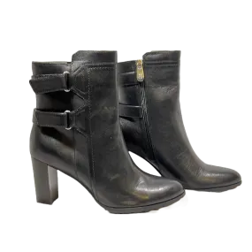 ADRIENNE VITTADINI Women's •Trophy• Ankle Boot Blacl Leather 6M