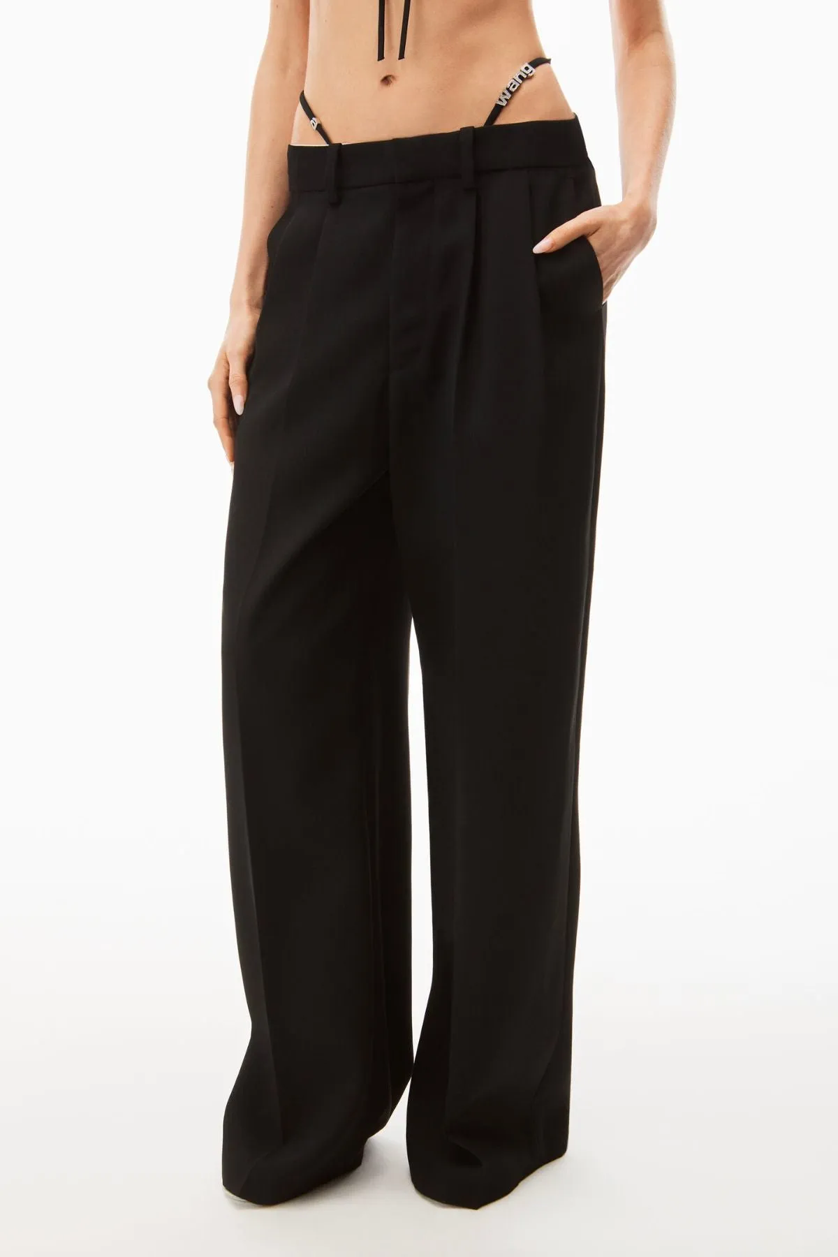 Alexander Wang Crystal Trim Pants - Black