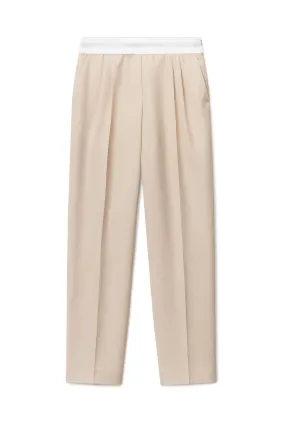 Alexander Wang High Waisted Logo Elastic Pleated Pants - Feather