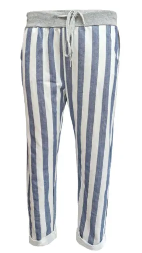 Anne   Kate Italian Stripe Denim Blue Pants 14-18