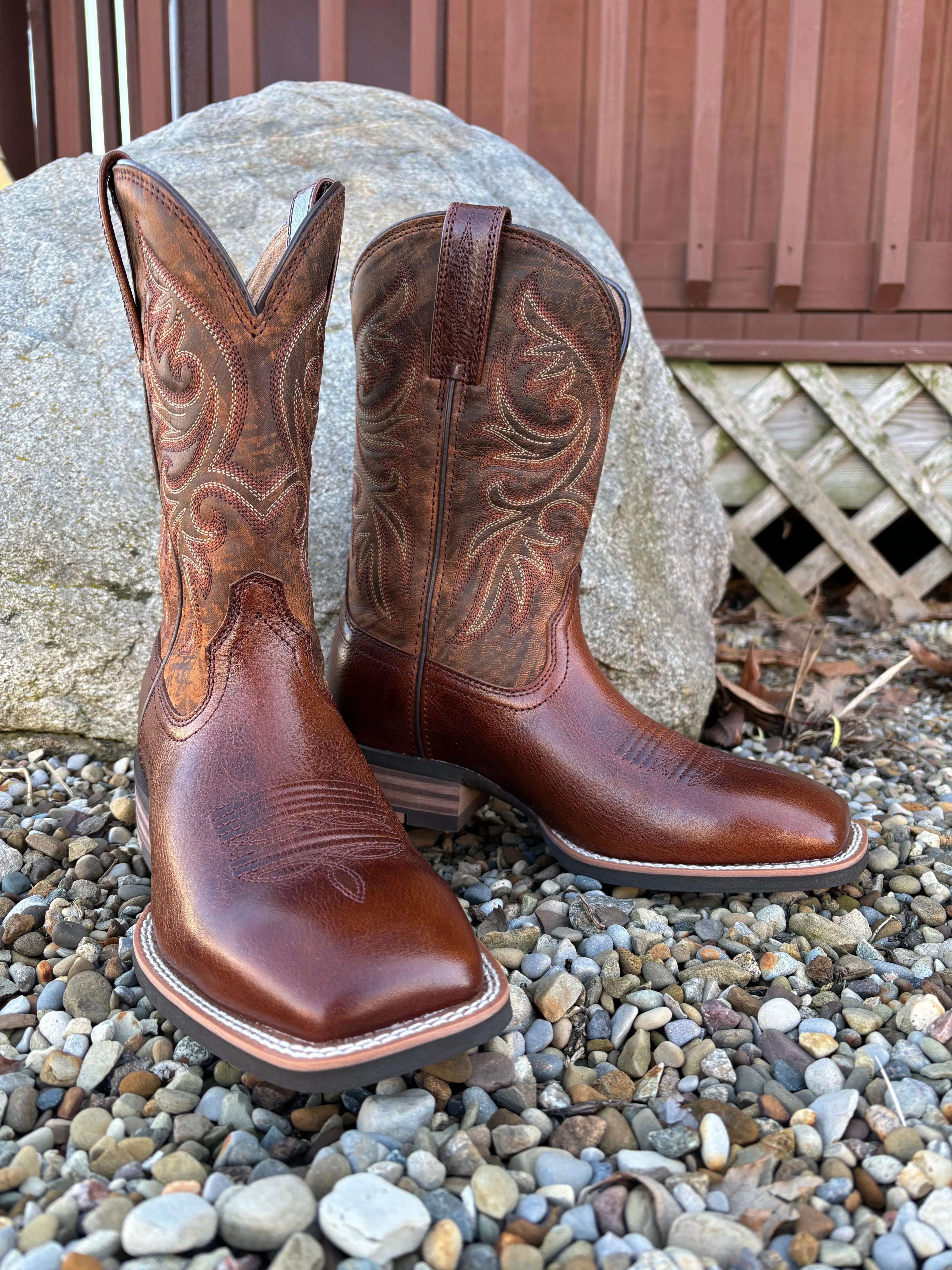 Ariat Men's Beasty Brown Slingshot Square Toe Cowboy Boots 10050936