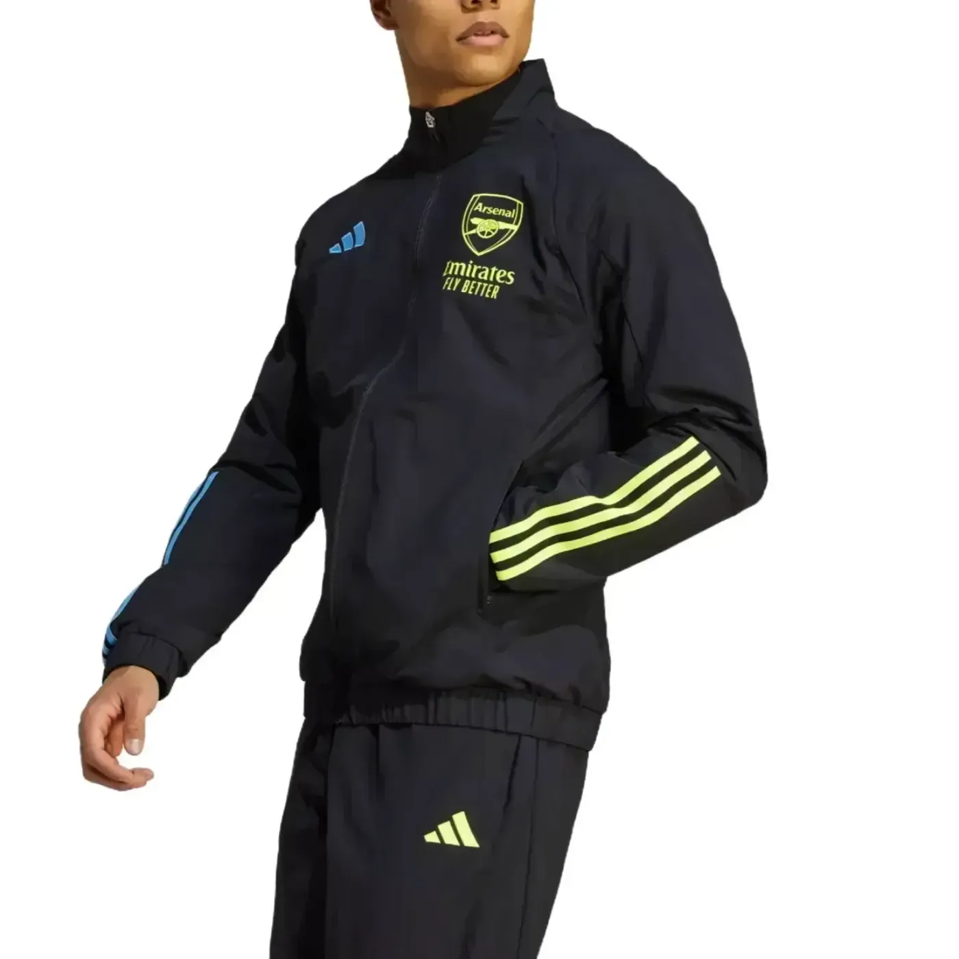 Arsenal FC black presentation Soccer tracksuit 2023/24 - Adidas