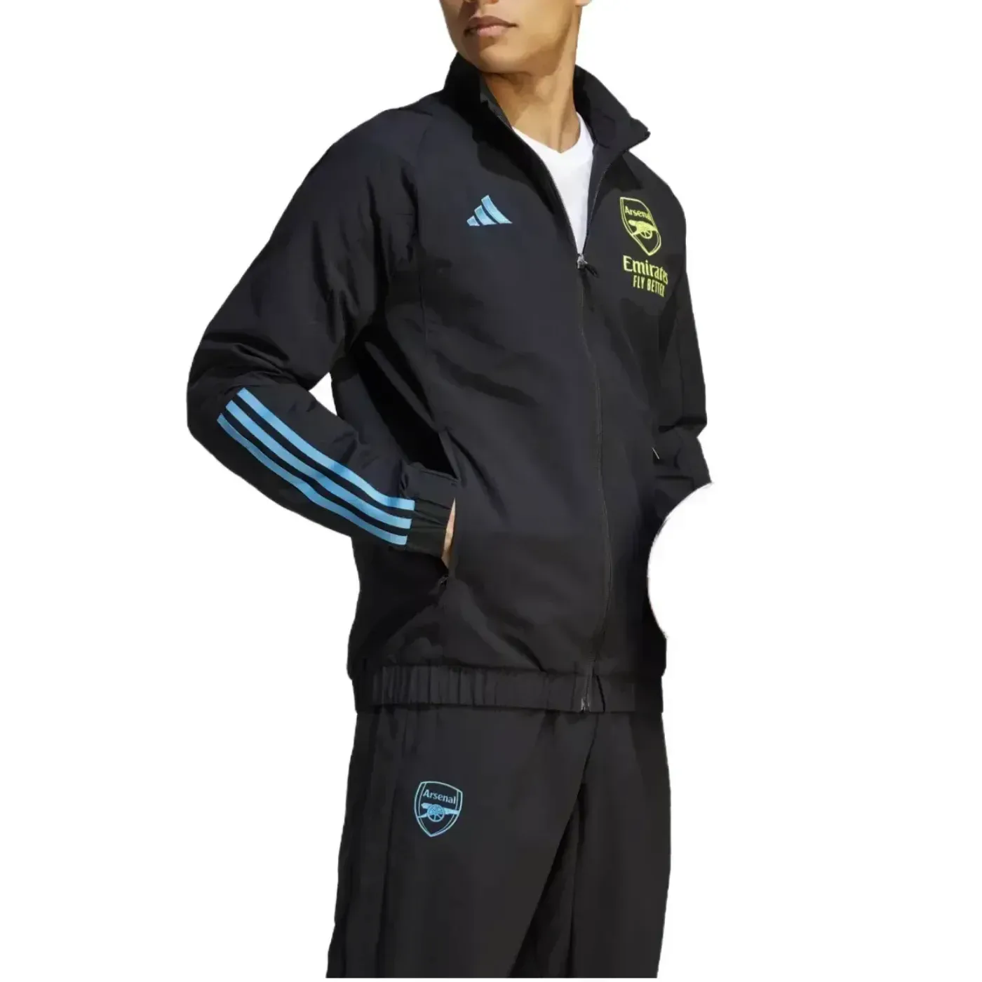 Arsenal FC black presentation Soccer tracksuit 2023/24 - Adidas