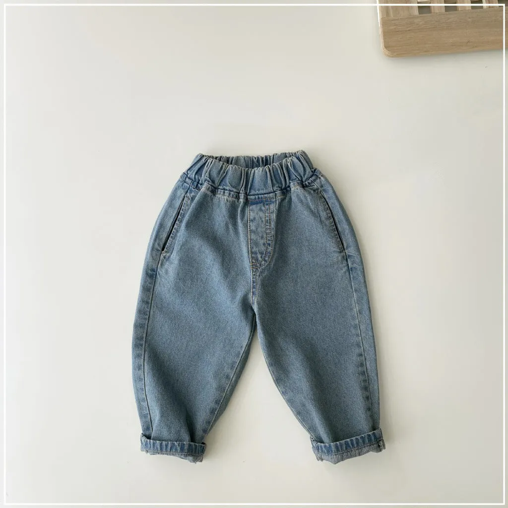 Baby Kid Boys Solid Color Jeans Wholesale 23113089