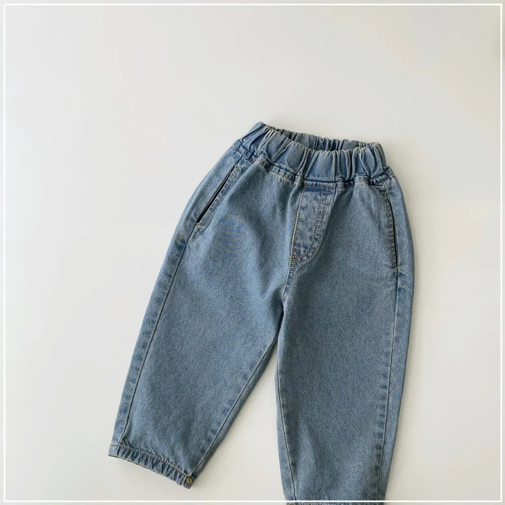 Baby Kid Boys Solid Color Jeans Wholesale 23113089