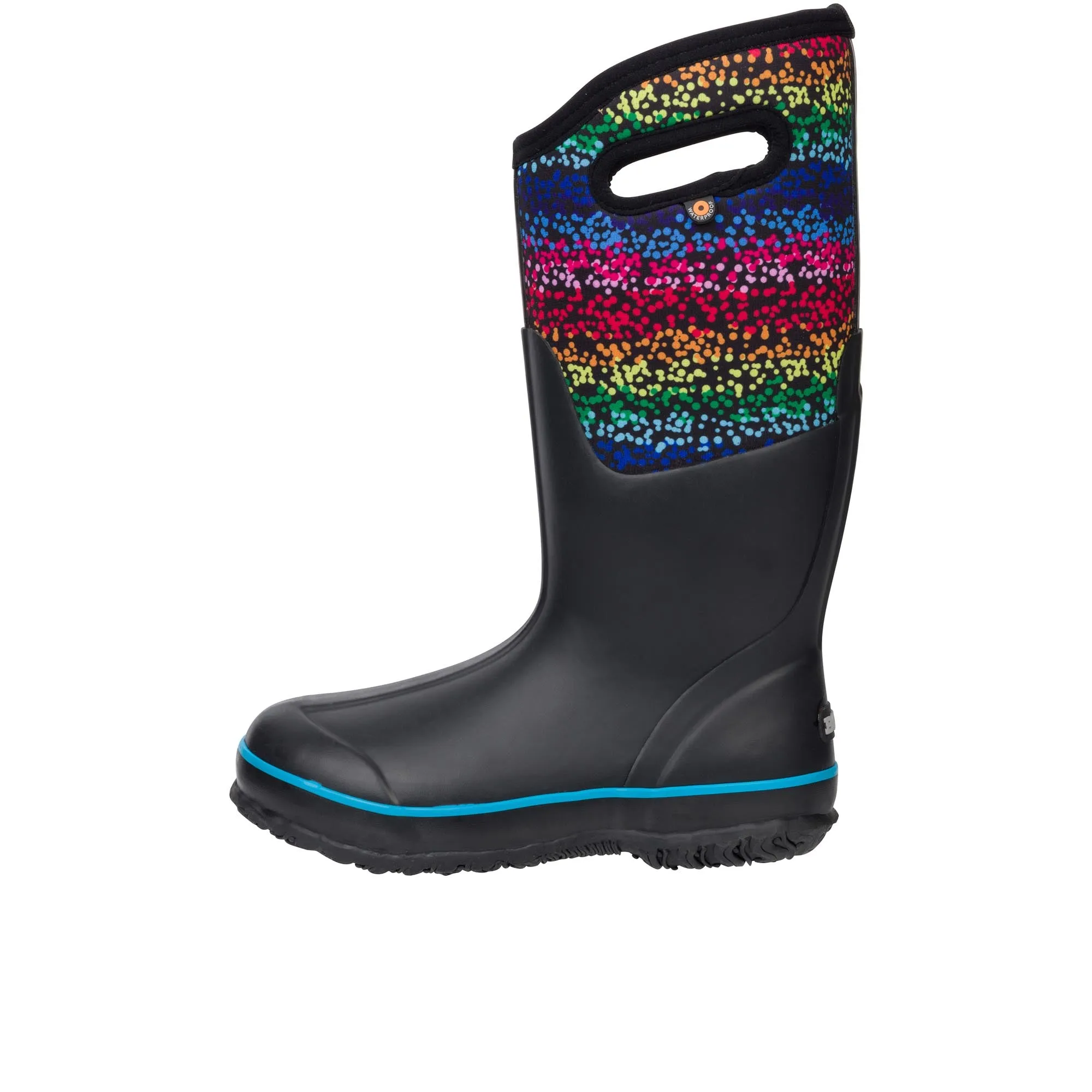 Bogs Womens Classic Design A Boot Rainbow Dots Black Multi