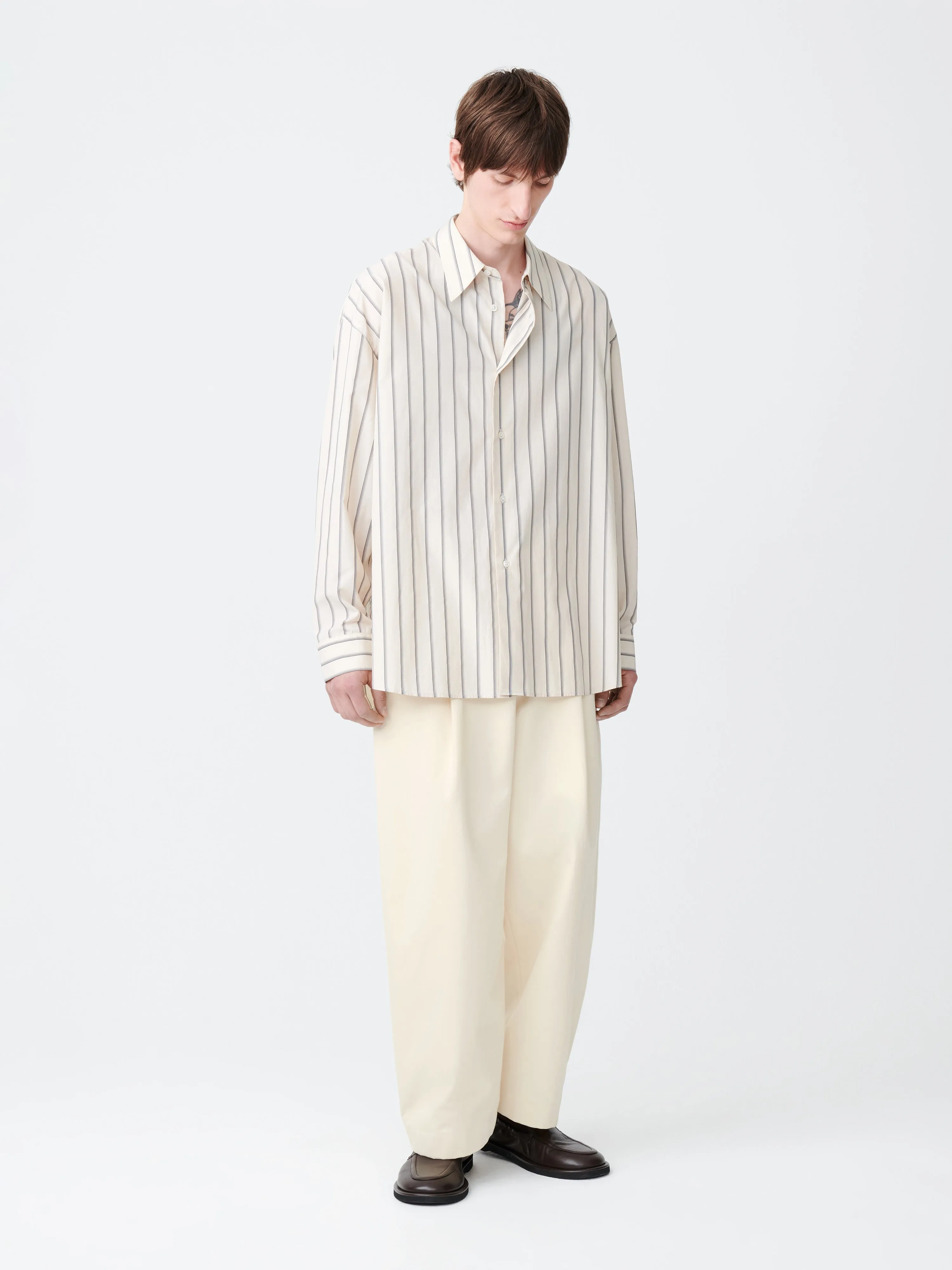 Bridges Peached Cotton Twill Pant in Cream