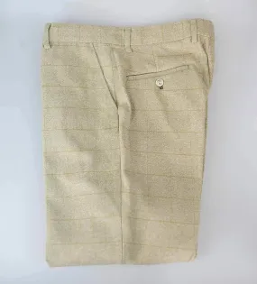 Cavani Draco Tweed Beige Men's Slim Fit Trousers