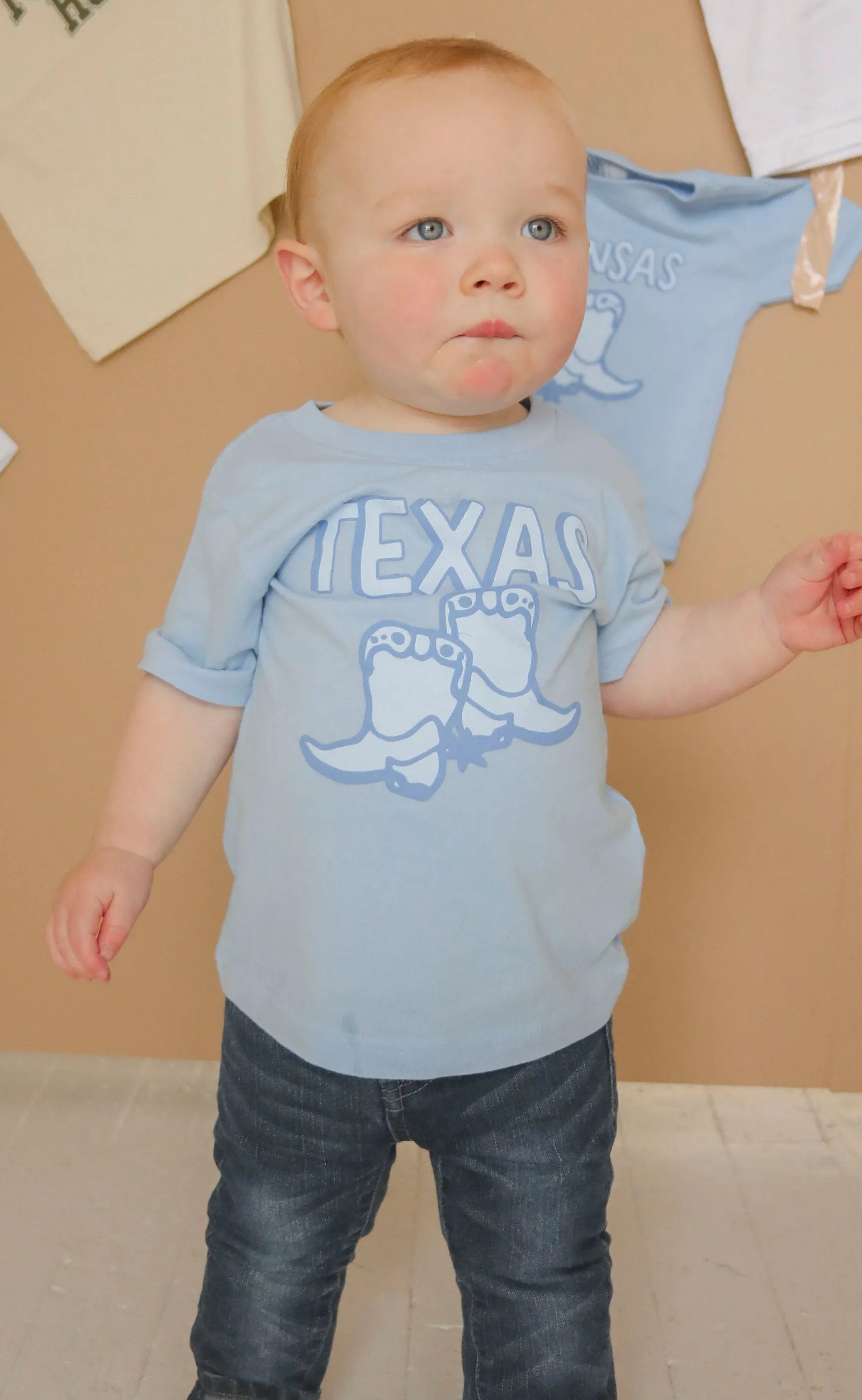 charlie southern: texas blue boots kids tee