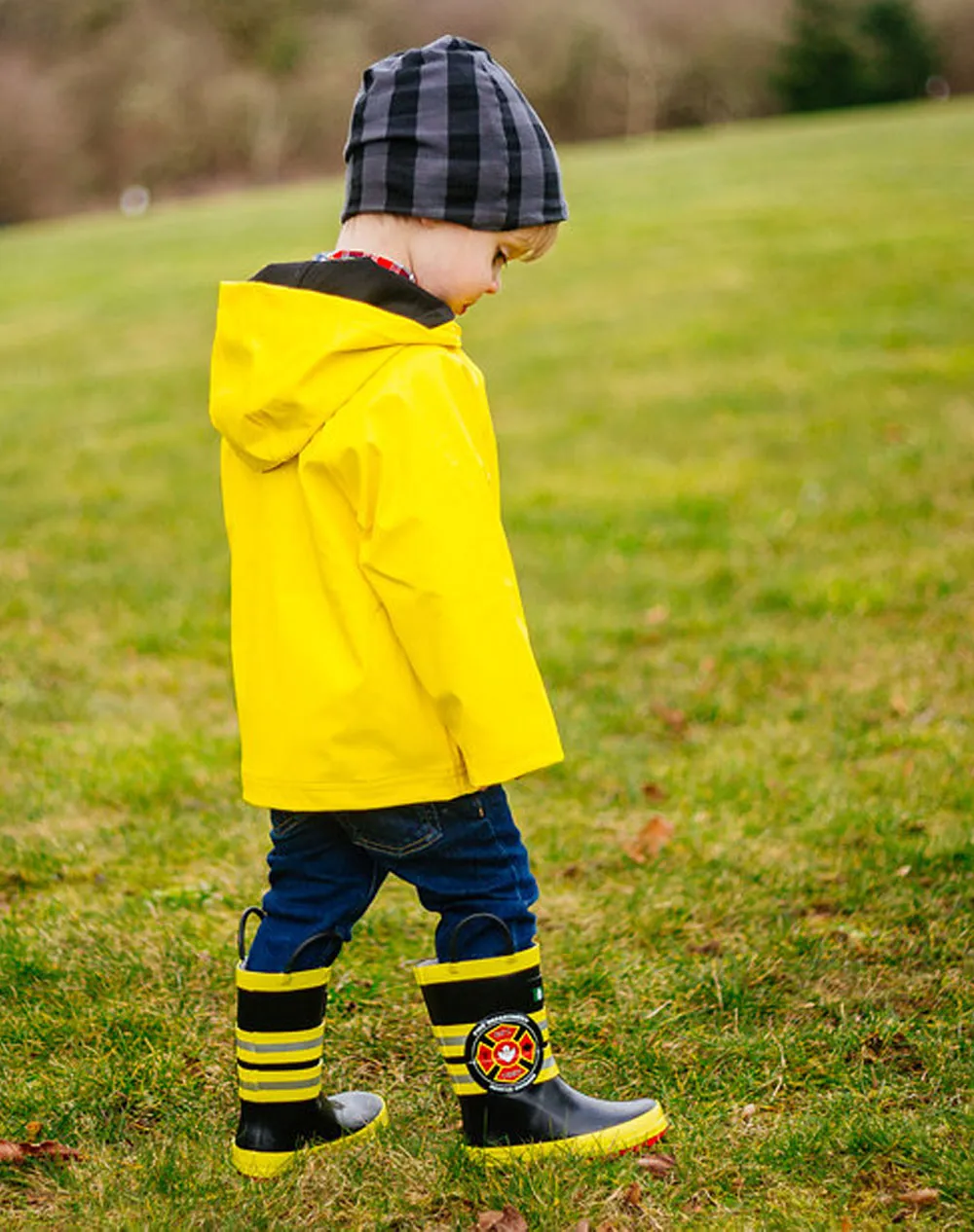 CHILDREN’S RUBBER RAIN BOOTS, FIREMAN RESCUE