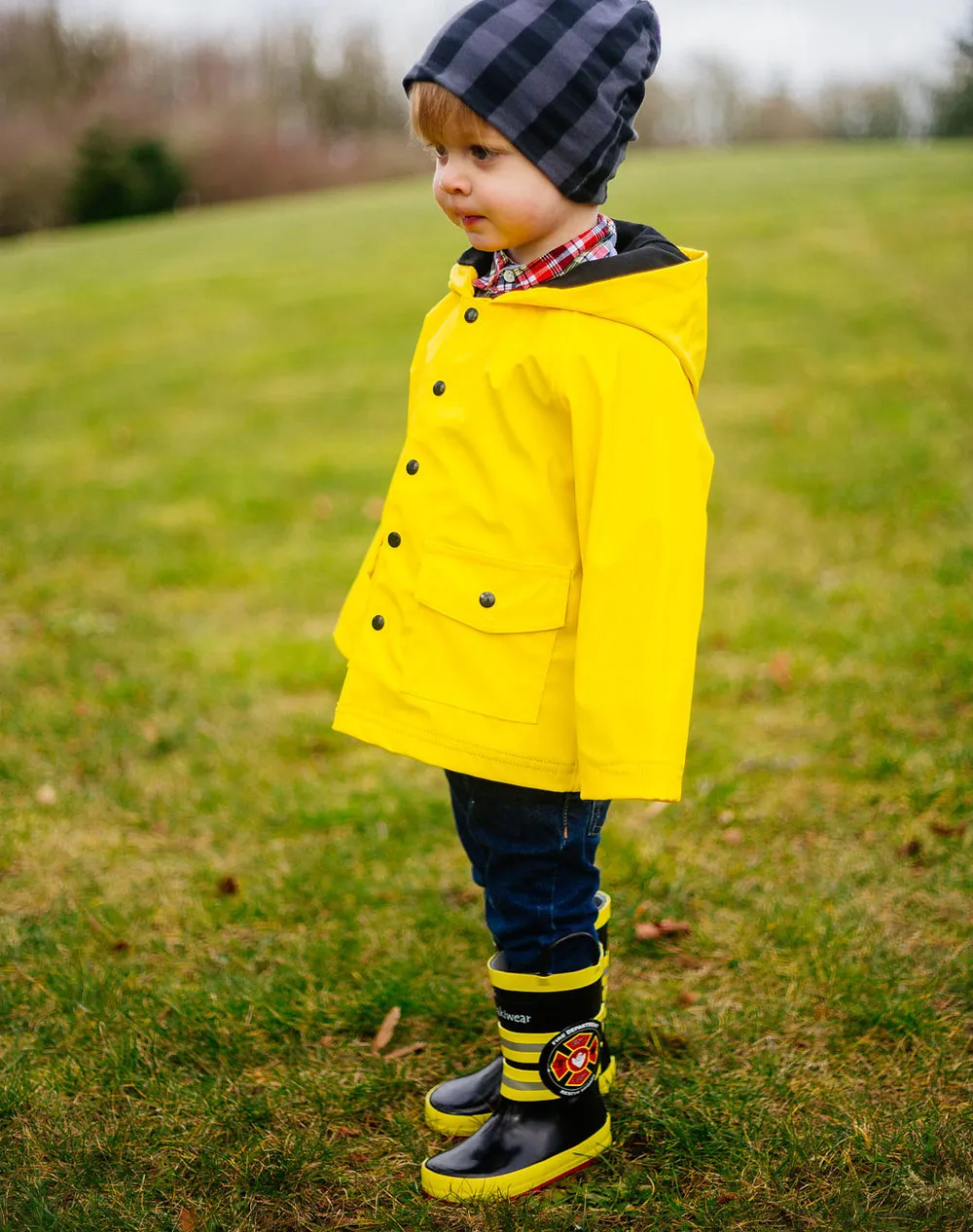 CHILDREN’S RUBBER RAIN BOOTS, FIREMAN RESCUE