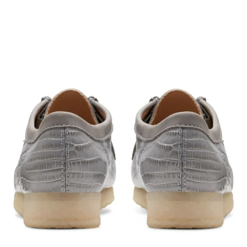 Clarks Men's Wallabee in Grey Crocodile Print