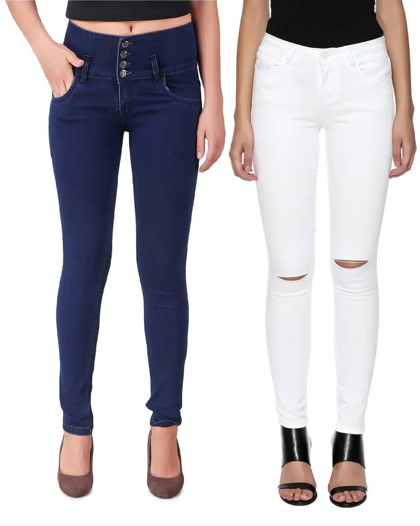 Combo Of 2 Denim Skinny Fit Jeans