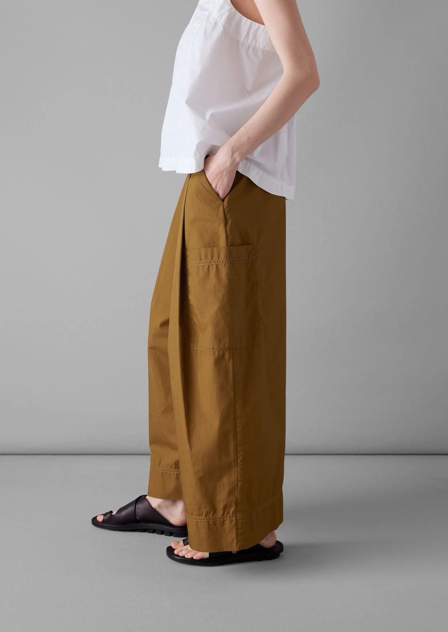 Cotton Fisherman Pants | Tawny Brown