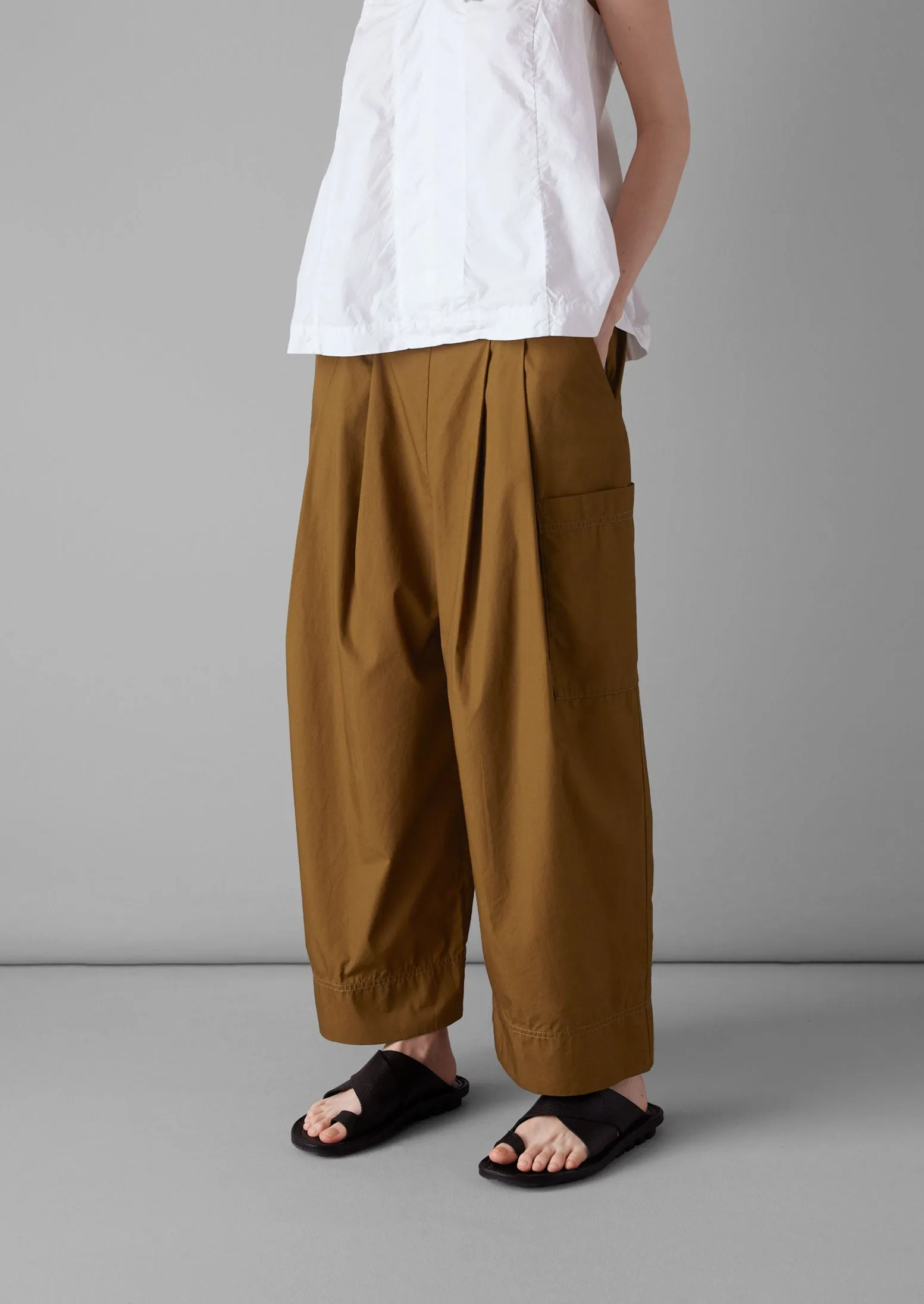 Cotton Fisherman Pants | Tawny Brown