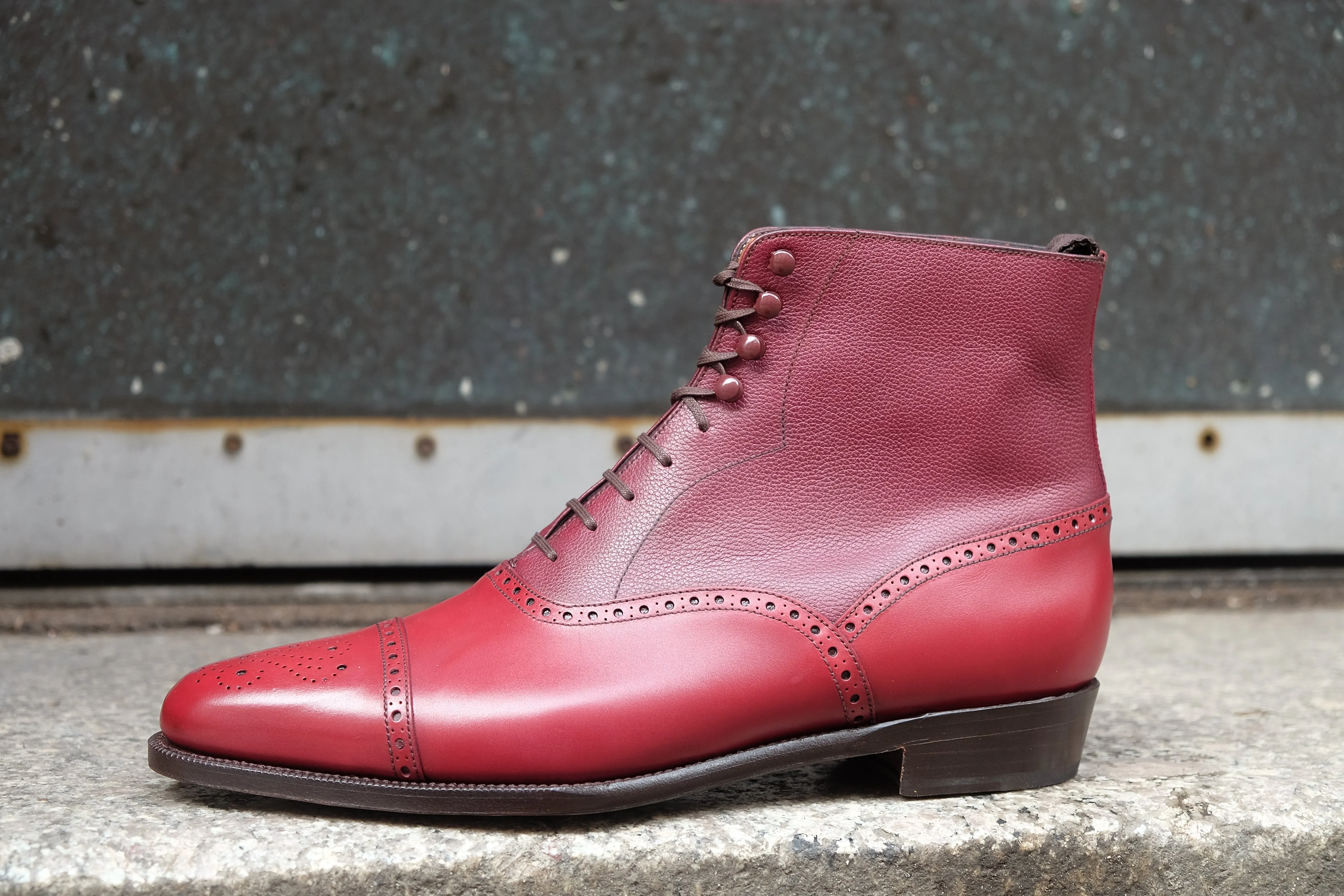 David - MTO - Rose Calf / Raspberry Scotch Grain - JKF Last - Single Leather Sole