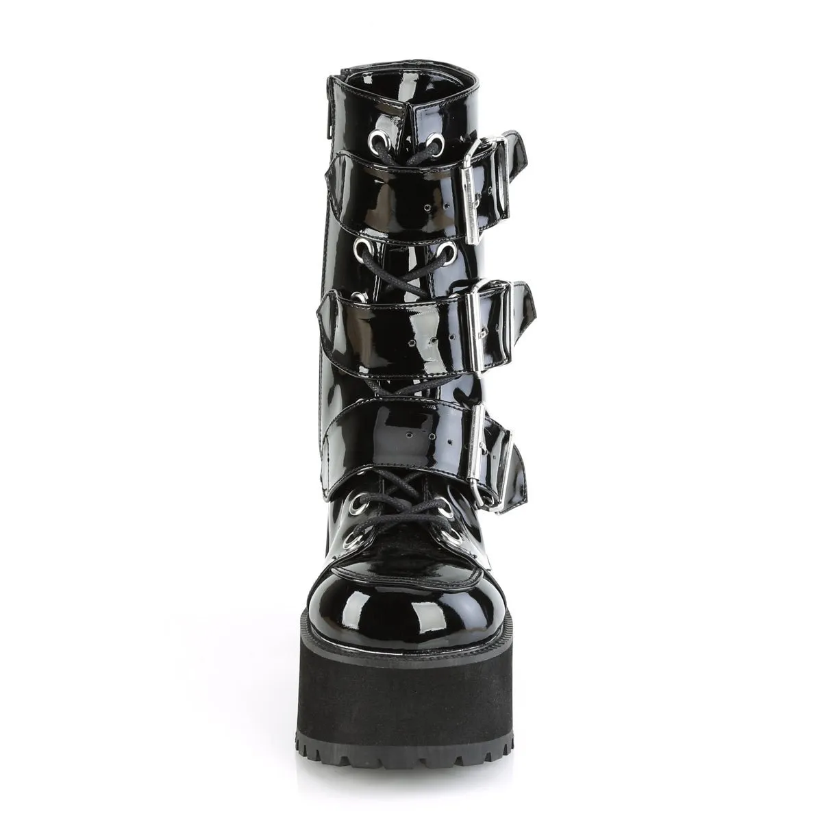 Demonia RANGER-308 | Black Patent Leather Ankle Boots