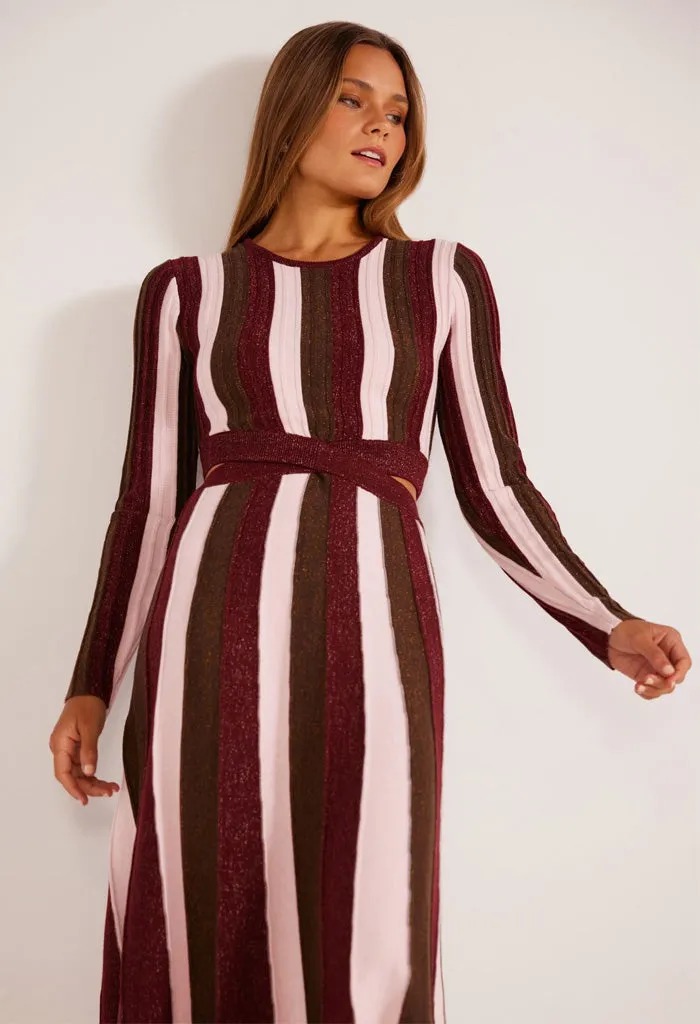 Eden Knit Dress-Metallic Stripe