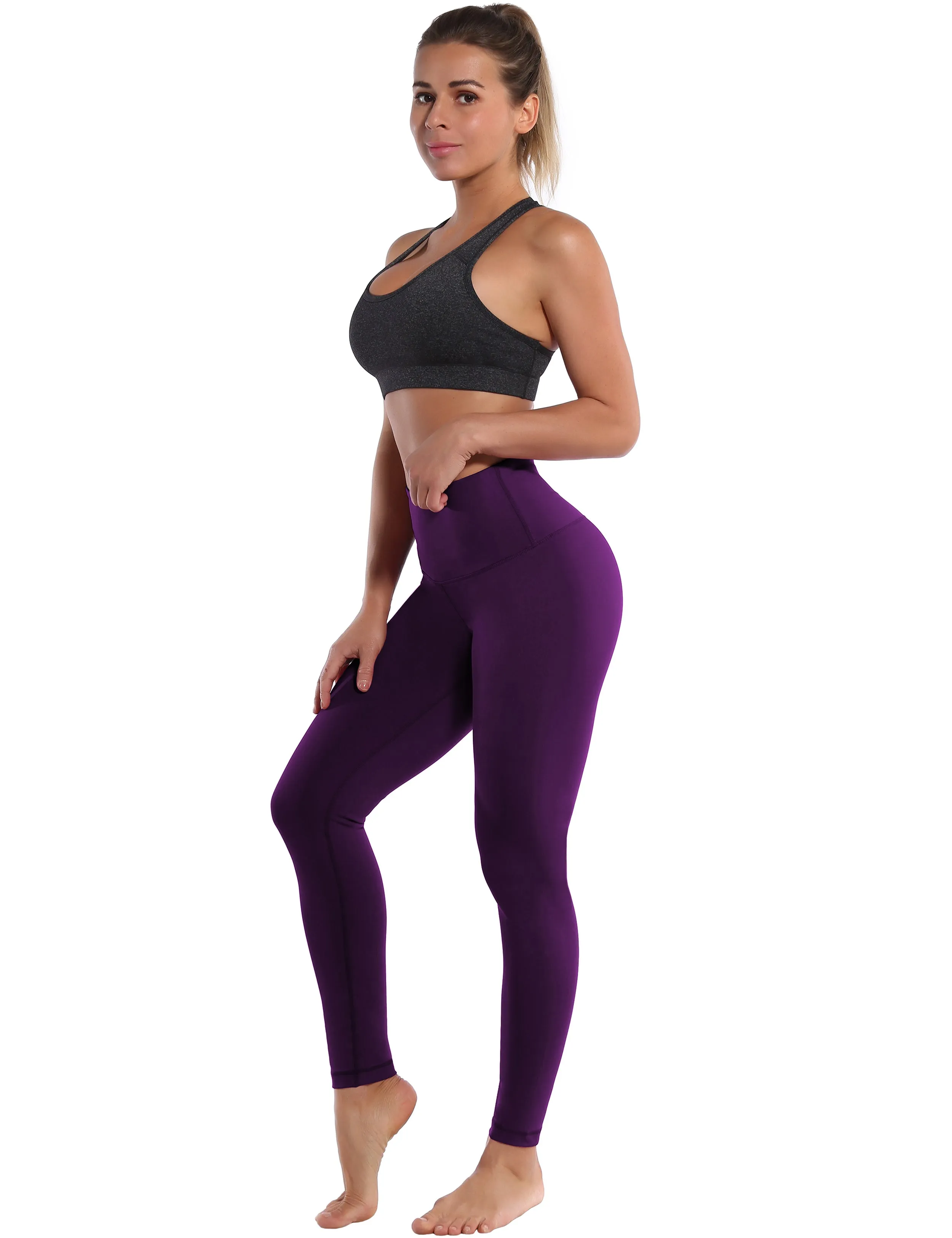 High Waist Yoga Pants plum