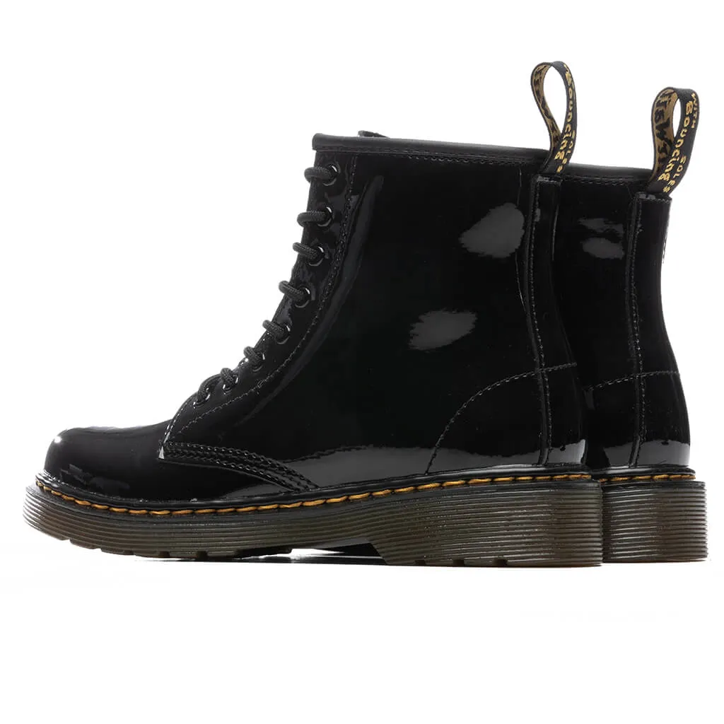 Junior 1460 Patent Leather Lace Up Boots - Black