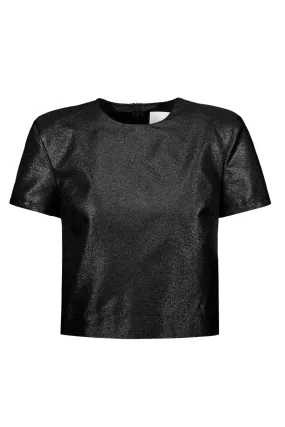 KAAMOS short sleeved shirt in shimmering black