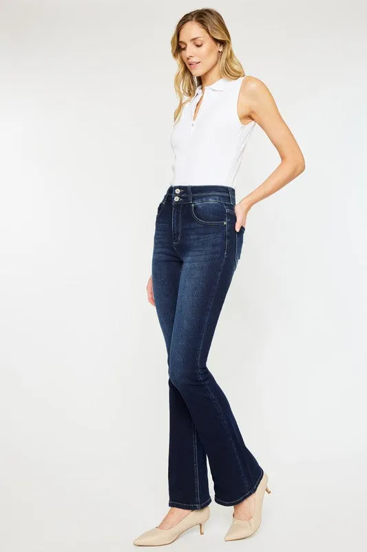 KanCan High Rise Wide Waistband Skinny Bootcut