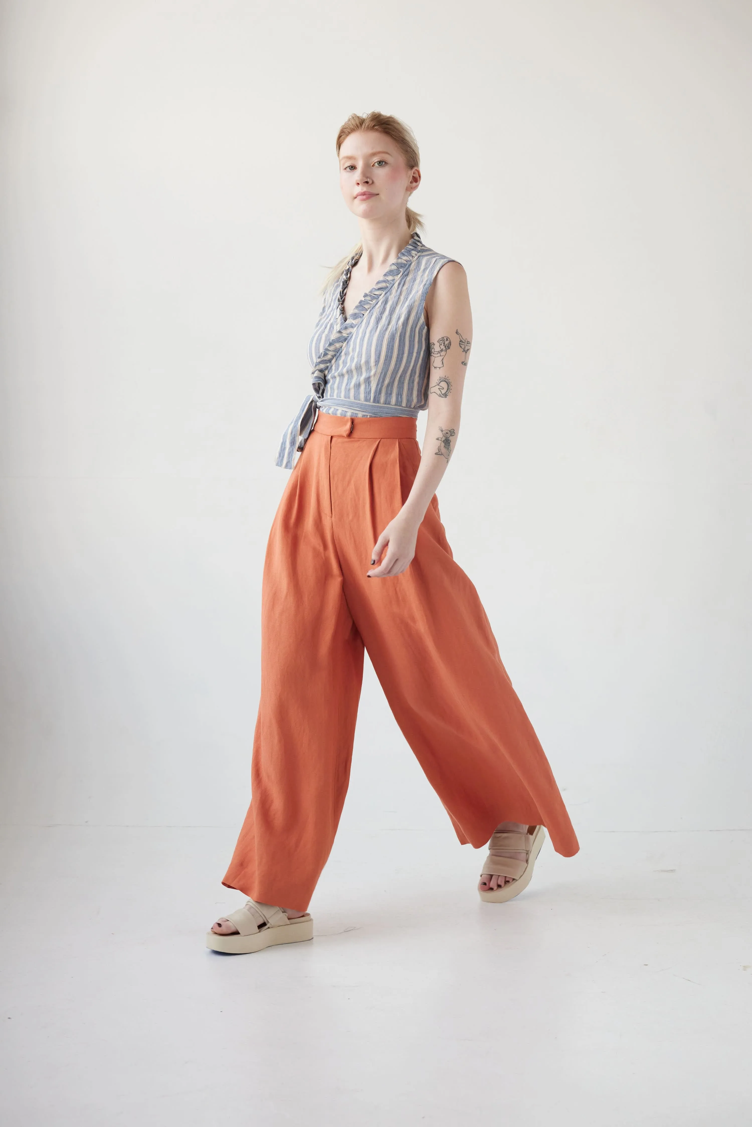 Katherine Pant in Linen Blend