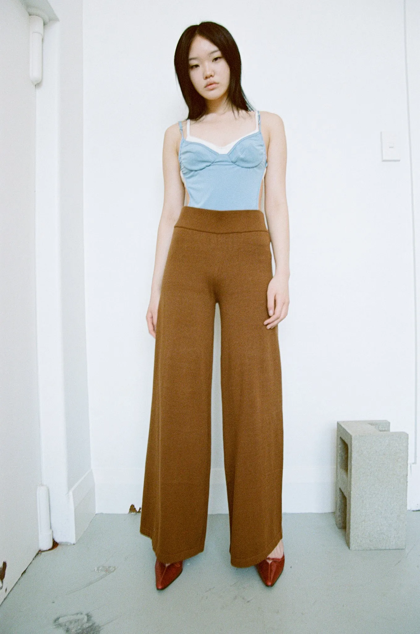 KNITTED LOUNGING PANTS | TOFFEE