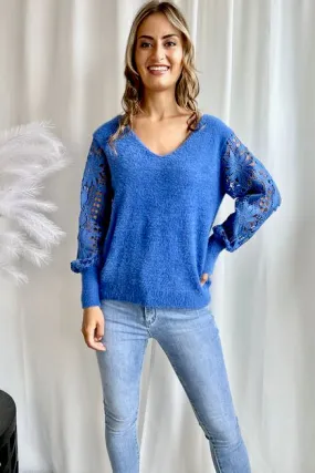 Lara Lace Jumper - Blue