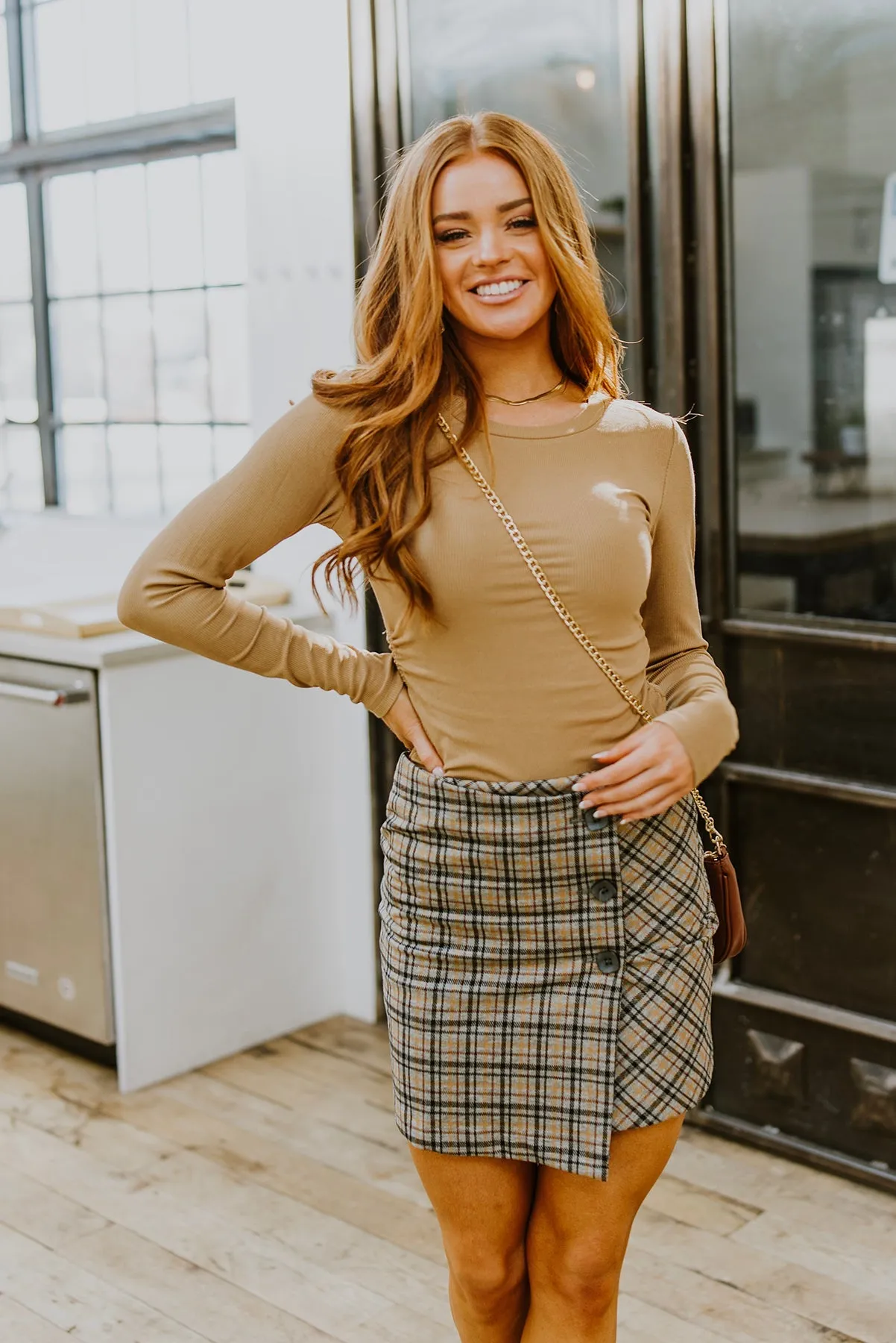 Late To Class Plaid Mini Skort LD23