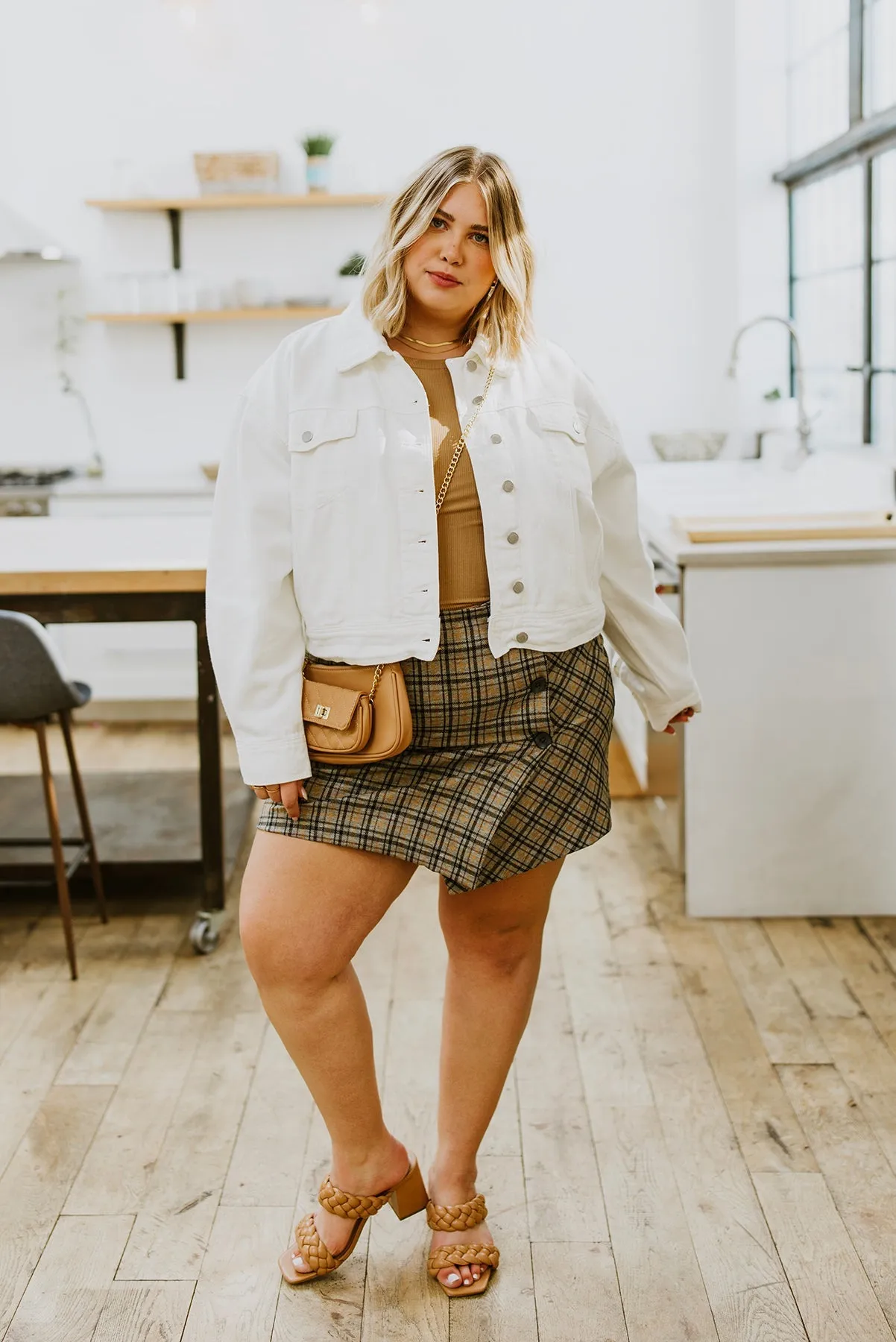 Late To Class Plaid Mini Skort LD23