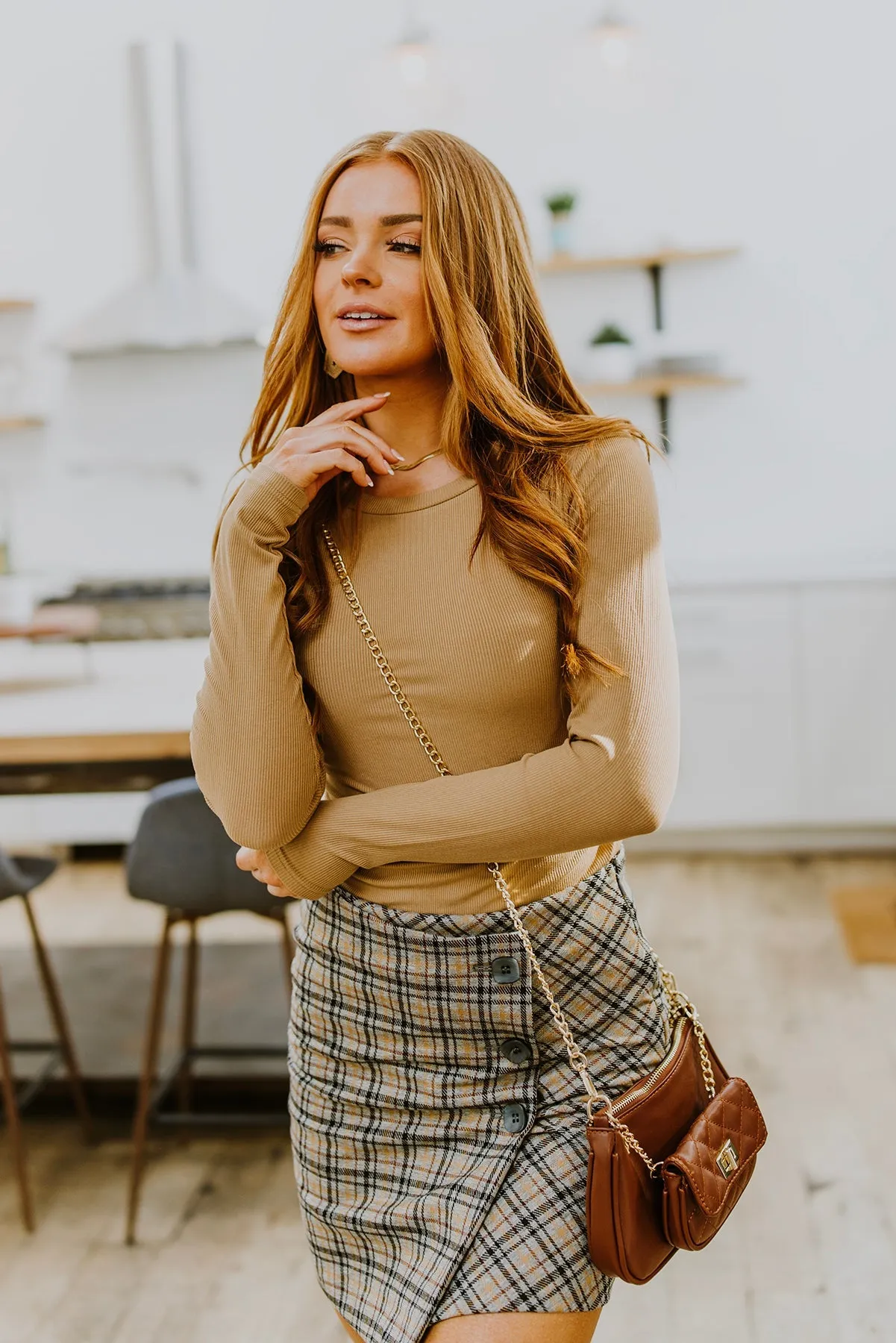 Late To Class Plaid Mini Skort LD23