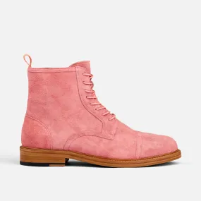 Lincoln Rose Pink Suede Cap Toe Boots