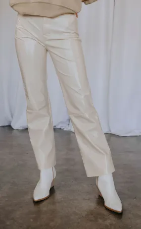 lna: faux crinkle patent pant