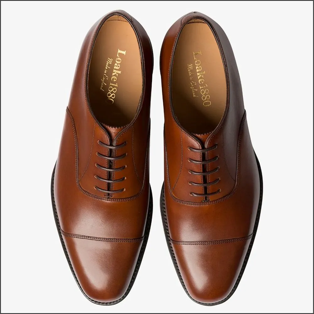 Loake Aldwych Mahogany Calf Oxford Rubber Sole G Fit*