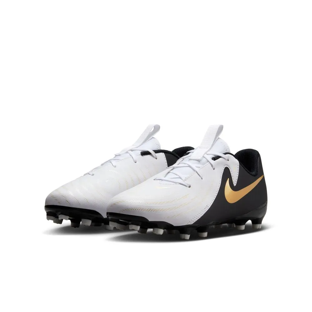 Nike Phantom GX2 Academy FG Jnr Football Boots (White/Black/Metallic Gold)