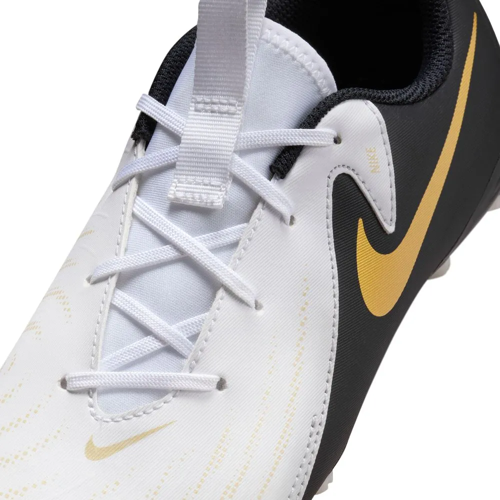 Nike Phantom GX2 Academy FG Jnr Football Boots (White/Black/Metallic Gold)