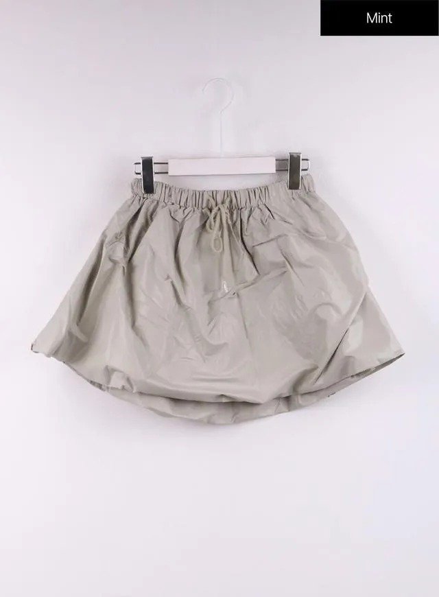 Nylon Balloon Mini Skirt CJ431