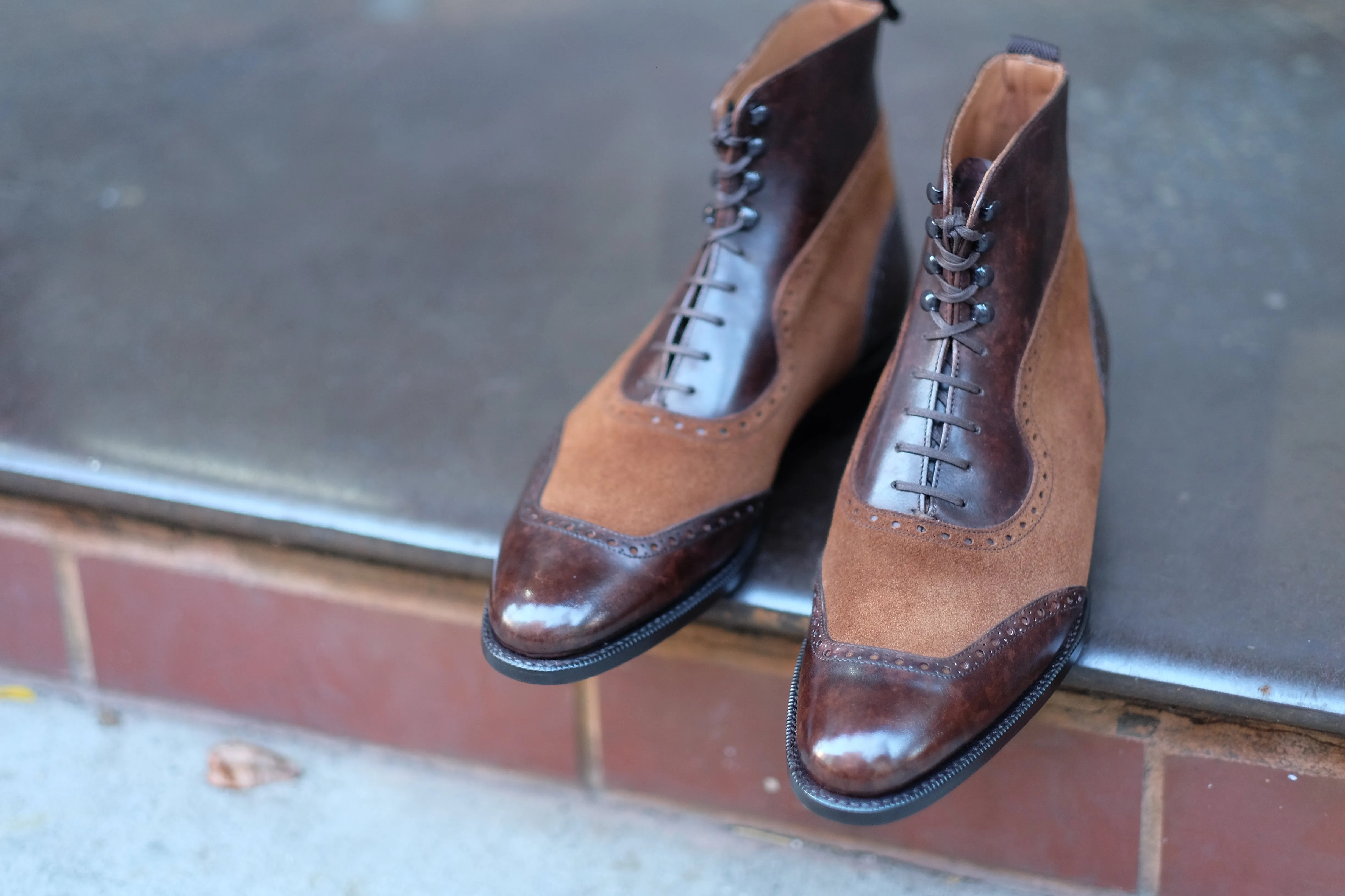 Pinehurst - MTO - Dark Brown Marble Patina / Snuff Suede - TMG Last - Single Leather Sole