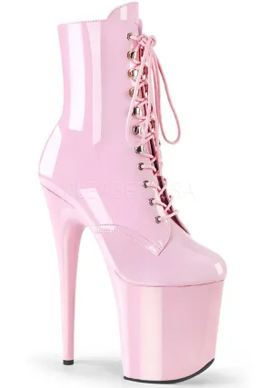 Pleaser USA Flamingo-1020 8inch Pleaser Boots - Patent Baby Pink