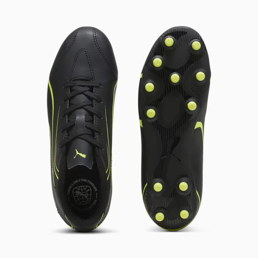 Puma Vitoria Jnr FG/AG Football Boots (Black/Electric Lime)