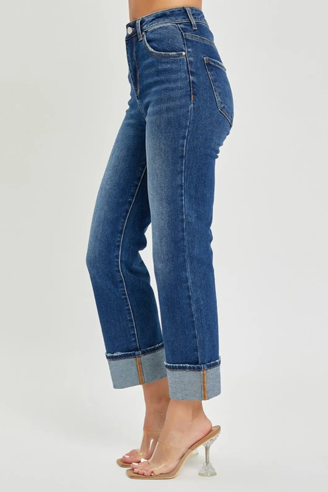 Risen Hi-Rise Cuffed Straight Jean