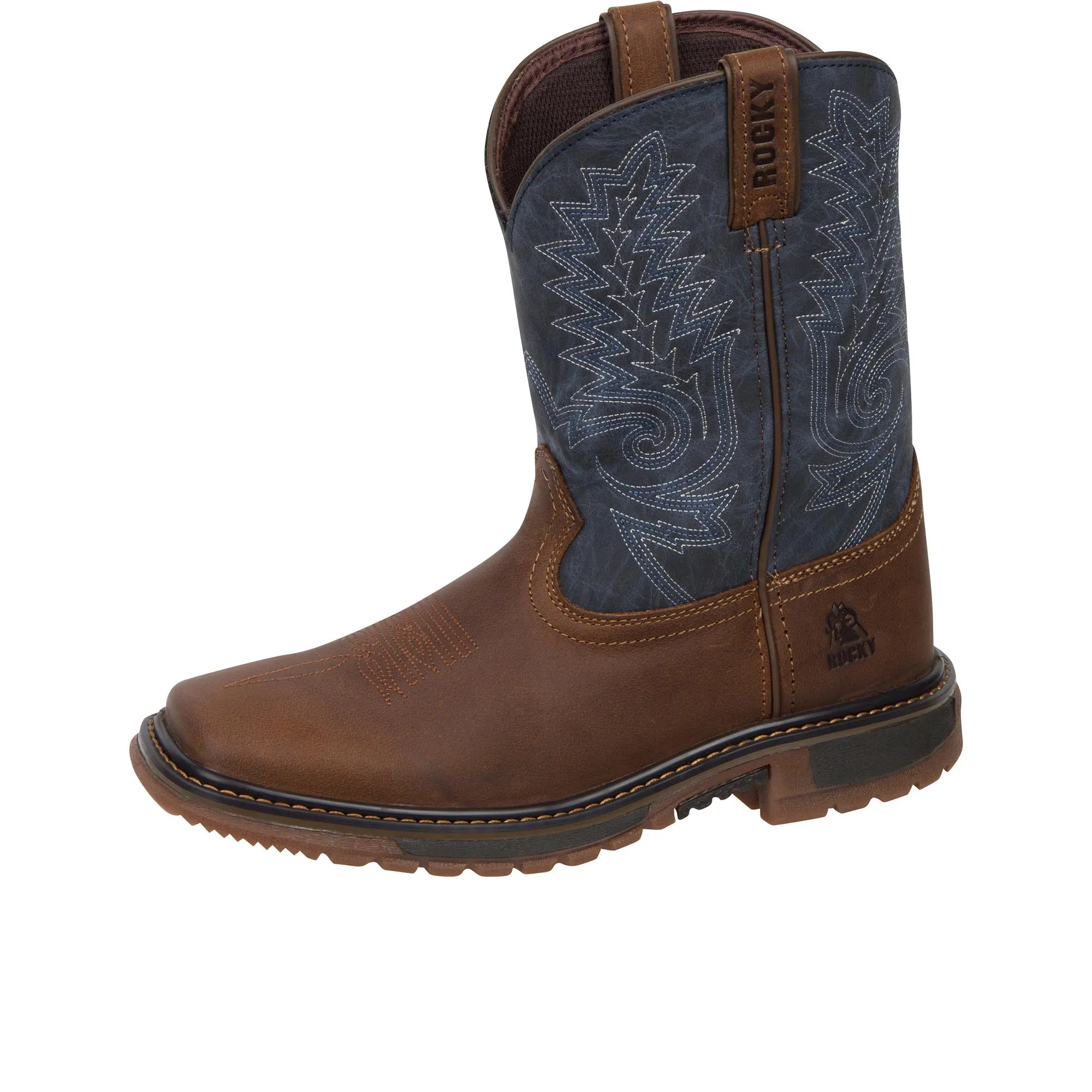 Rocky Youth Ride FLX Western Boot Denim Brown