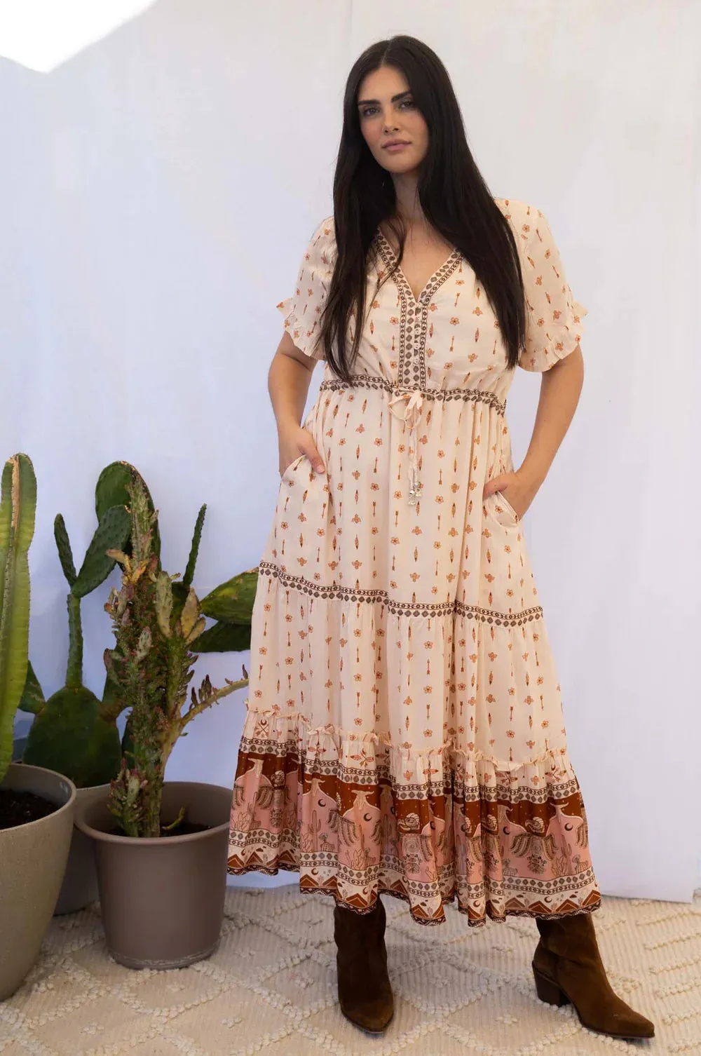 Runway Maxi Dress Sandstone - LAST ONE