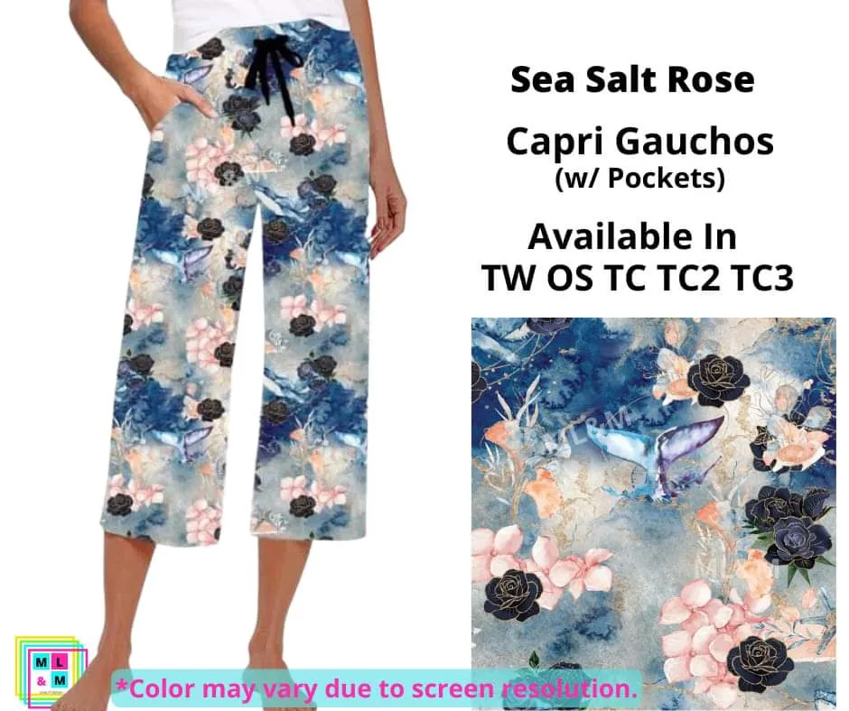 Sea Salt Rose Capri Gauchos