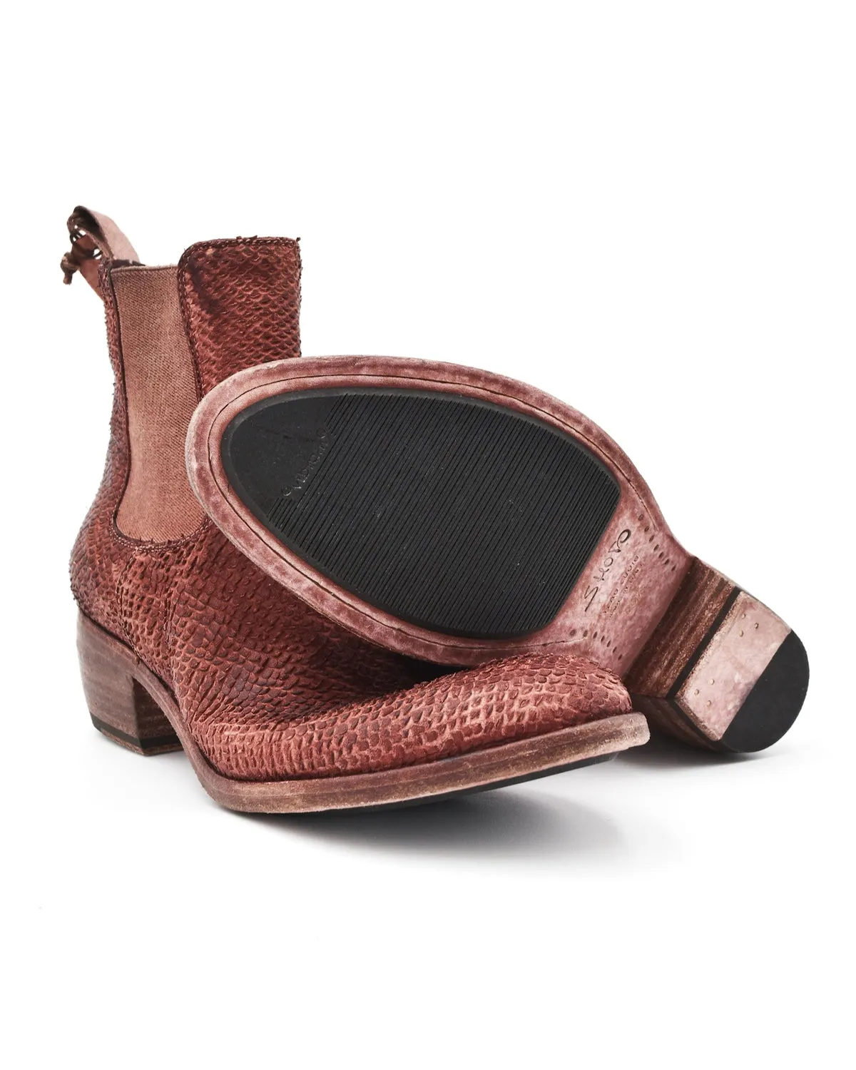 Shoto Brick Red Western Chelsea Boot